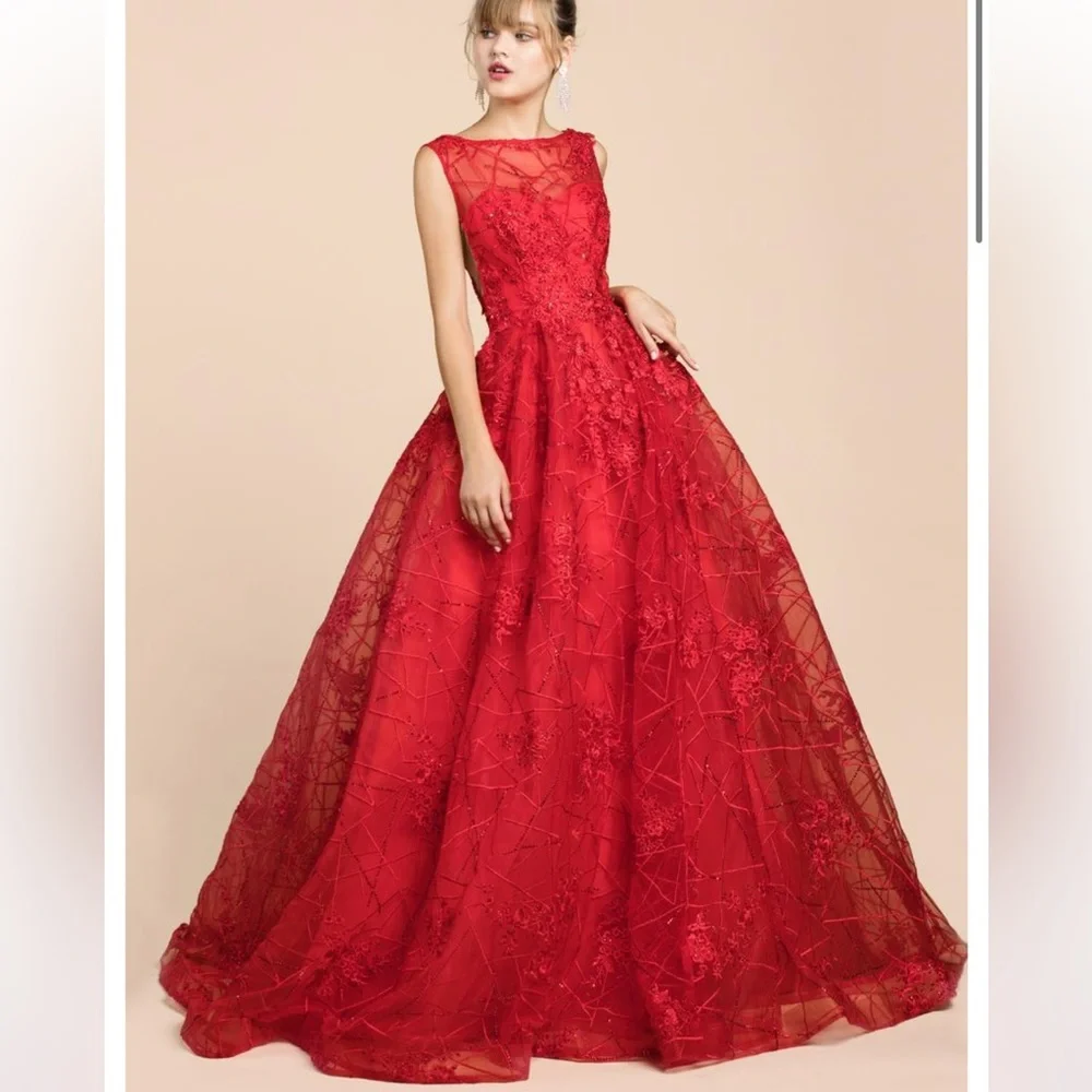 Andrea and Leo Embroidered and Beaded ball gown - Picture 4 of 8